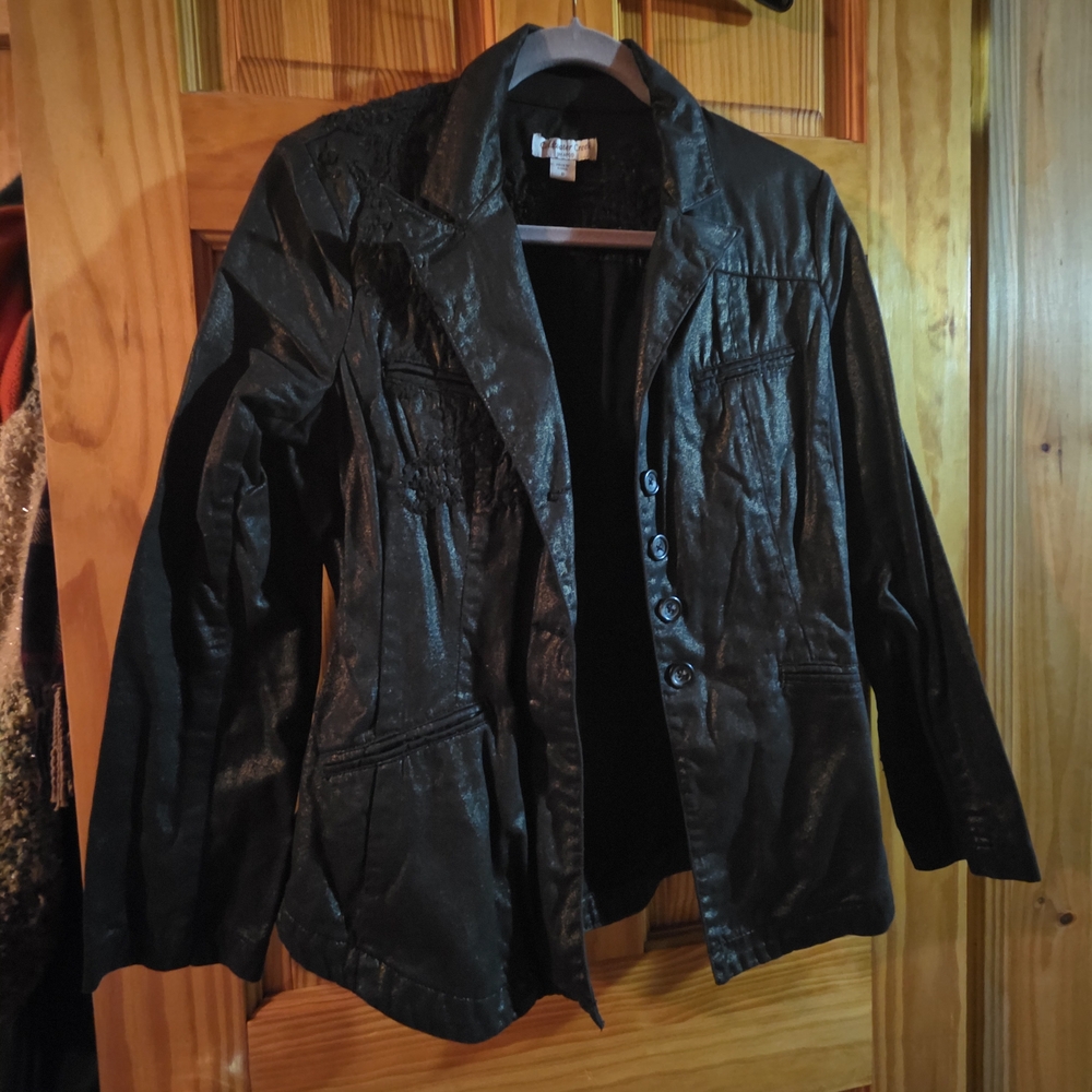 Coldwater Creek Shiny Black Jacket